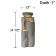 John Timberland Outdoor Floor Water Fountain 34 1/2" High Cascading Marble Finish Bowls LED for Garden Yard