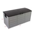 Syngar 75 Gallon Resin Deck Box on Wheels, Patio Large Storage Cabinet, Outdoor Waterproof Storage Chest, Storage Container for Outside Furniture Cushions, Garden Tools, Kids' Toys, Black, D7226