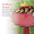 Alpine Corporation 28-Inch Metal Bird Bath with Birds and Leaves, Red