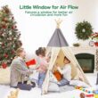 Besrey Kids Teepees Play Tent with Free String Lights & Mat, Portable Canvas Playhouse for Kids Indoor Outdoor Playing Besrey Kids Teepees Play Tent with Free String Lights & Mat, Portable Canvas Playhouse for Kids Indoor Outdoor Playing