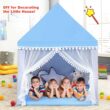 Costway Kids Play Tent Large Playhouse Children Play Castle Fairy Tent Gift w/ Mat Blue Costway Kids Play Tent Large Playhouse Children Play Castle Fairy Tent Gift w/ Mat Blue