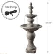 Teamson Home Outdoor Icy Stone 2-Tier Waterfall Fountain, Gray
