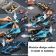 CaDA® Speed Series Model Car Building Set C64004W Electric Super Racing Car(1667 Pieces) Can Be Converted into a RC Car for Kids