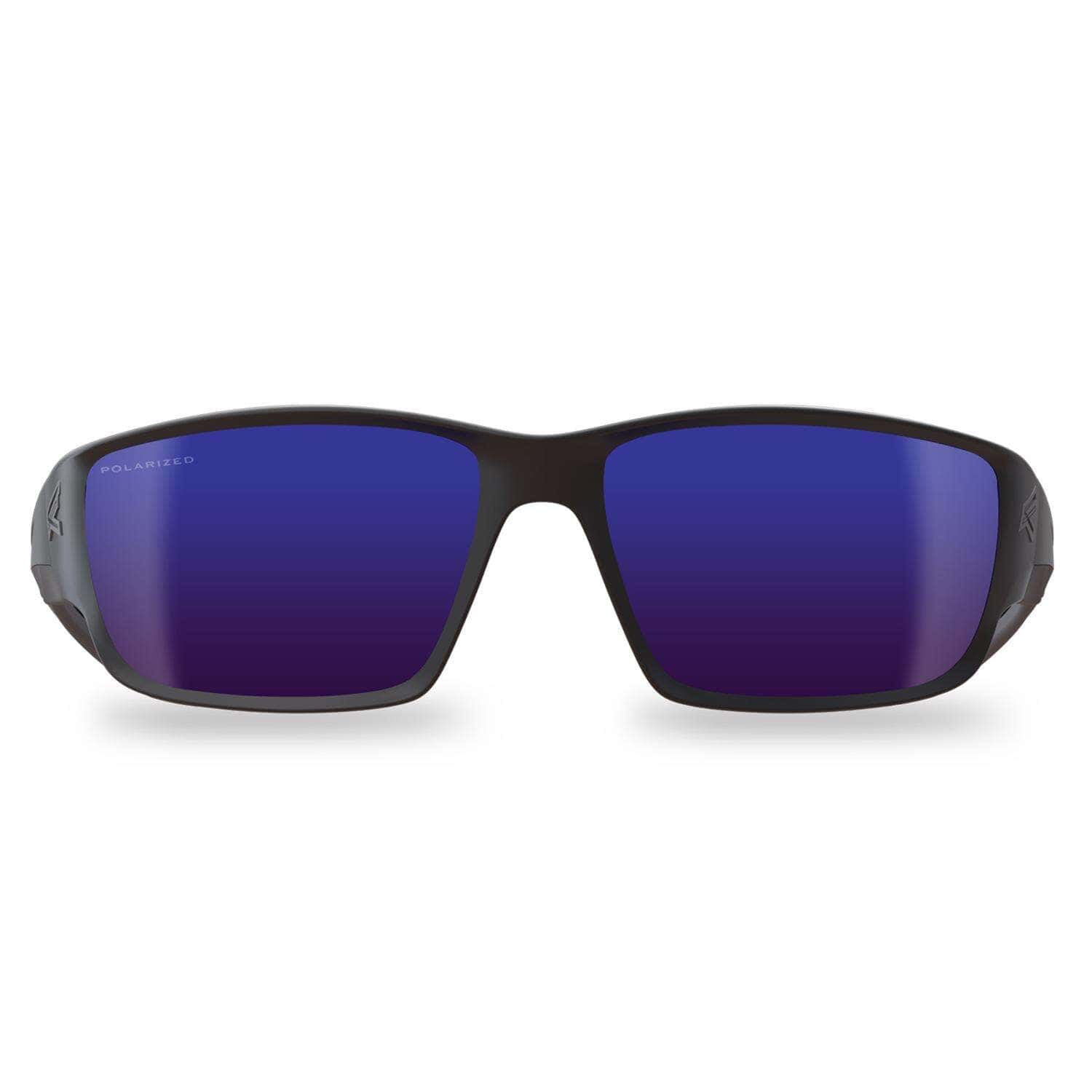 Edge Eyewear Kazbek Polarized Wraparound Safety Glasses Blue Mirror Lens Black Frame 1 pc Edge Eyewear Kazbek Polarized Wraparound Safety Glasses Blue Mirror Lens Black Frame 1 pc - Image 3