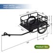 Comie Bike Cargo Trailer W/ Universal Bicycle Coupler, 16'' Wheels, Foldable Bike Wagon for Carrying Groceries, Luggage, Tools