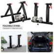 Topeakmart Foldable Steel & Aluminum Bike Trainer Stand Indoor Exercise Bicycle Stand Black