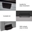 Syngar 75 Gallon Resin Deck Box on Wheels, Patio Large Storage Cabinet, Outdoor Waterproof Storage Chest, Storage Container for Outside Furniture Cushions, Garden Tools, Kids' Toys, Black, D7226