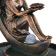 John Timberland Modern Outdoor Floor Water Fountain with Light LED 34" High Crescent Moon for Yard Garden Patio Deck Home