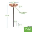 Achla BBHC-02T-S Hammered Staked Birdbath, Solid Copper & Black