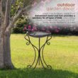 Alpine Corporation 22" x 24" x 36" Decorative Metal Birdbath Bowl on Stand, Rustic