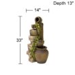 John Timberland Rustic Floor Water Fountain Three Jugs Cascading 33" High Indoor Outdoor for Yard Garden Lawn