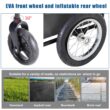 Aosom Elite-Jr 2-In-1 Dog Pet Bicycle Trailer, Jogging Stroller with 360-Degree Swivel Wheels & Large Easy Entry, Blue
