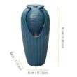 Teamson Home Indoor/Outdoor Glazed Contoured Vase Water Fountain with LED Lights, Blue