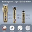 Hairspower Professional Cordless Hair Clippers for Men - T-Blade Trimmer and Nose Hair Trimmer Set
