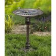 Westcharm 34" Solar LED Bird Bath: Outdoor Garden Decoration, Antique Bronze