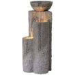 John Timberland Outdoor Floor Water Fountain 34 1/2" High Cascading Marble Finish Bowls LED for Garden Yard
