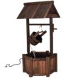 Costway Garden Rustic Wishing Well Water Fountain Wooden Outdoor Electric Backyard Pump