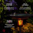 Westcharm 34" Solar LED Bird Bath: Outdoor Garden Decoration, Antique Bronze