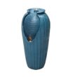 Teamson Home Indoor/Outdoor Glazed Contoured Vase Water Fountain with LED Lights, Blue
