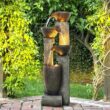 4-Tier Pots Outdoor Water Fountain for Garden - Outdoor Water Fountain for Yard, Floor Patio, Backyard and Home Art Decor