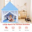 Costway Kids Play Tent Large Playhouse Children Play Castle Fairy Tent Gift w/ Mat Blue Costway Kids Play Tent Large Playhouse Children Play Castle Fairy Tent Gift w/ Mat Blue