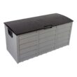 Syngar 75 Gallon Resin Deck Box on Wheels, Patio Large Storage Cabinet, Outdoor Waterproof Storage Chest, Storage Container for Outside Furniture Cushions, Garden Tools, Kids' Toys, Black, D7226