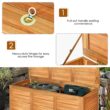 Gymax Acacia Wood Deck Box 47 Gallon Garden Backyard Storage Bench Container