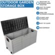 Syngar 75 Gallon Resin Deck Box on Wheels, Patio Large Storage Cabinet, Outdoor Waterproof Storage Chest, Storage Container for Outside Furniture Cushions, Garden Tools, Kids' Toys, Black, D7226