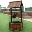 Costway Garden Rustic Wishing Well Water Fountain Wooden Outdoor Electric Backyard Pump