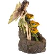 John Timberland Outdoor Floor Water Fountain with Light LED 26" High Cascading Garden Fairy and Sunflowers for Yard Garden Patio