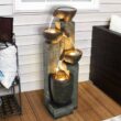 4-Tier Pots Outdoor Water Fountain for Garden - Outdoor Water Fountain for Yard, Floor Patio, Backyard and Home Art Decor