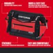 Craftsman VERSASTACK 8.5 in. W X 13.5 in. H Polyester Tool Bag 31 pocket Black/Red 1 pc