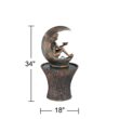 John Timberland Modern Outdoor Floor Water Fountain with Light LED 34" High Crescent Moon for Yard Garden Patio Deck Home
