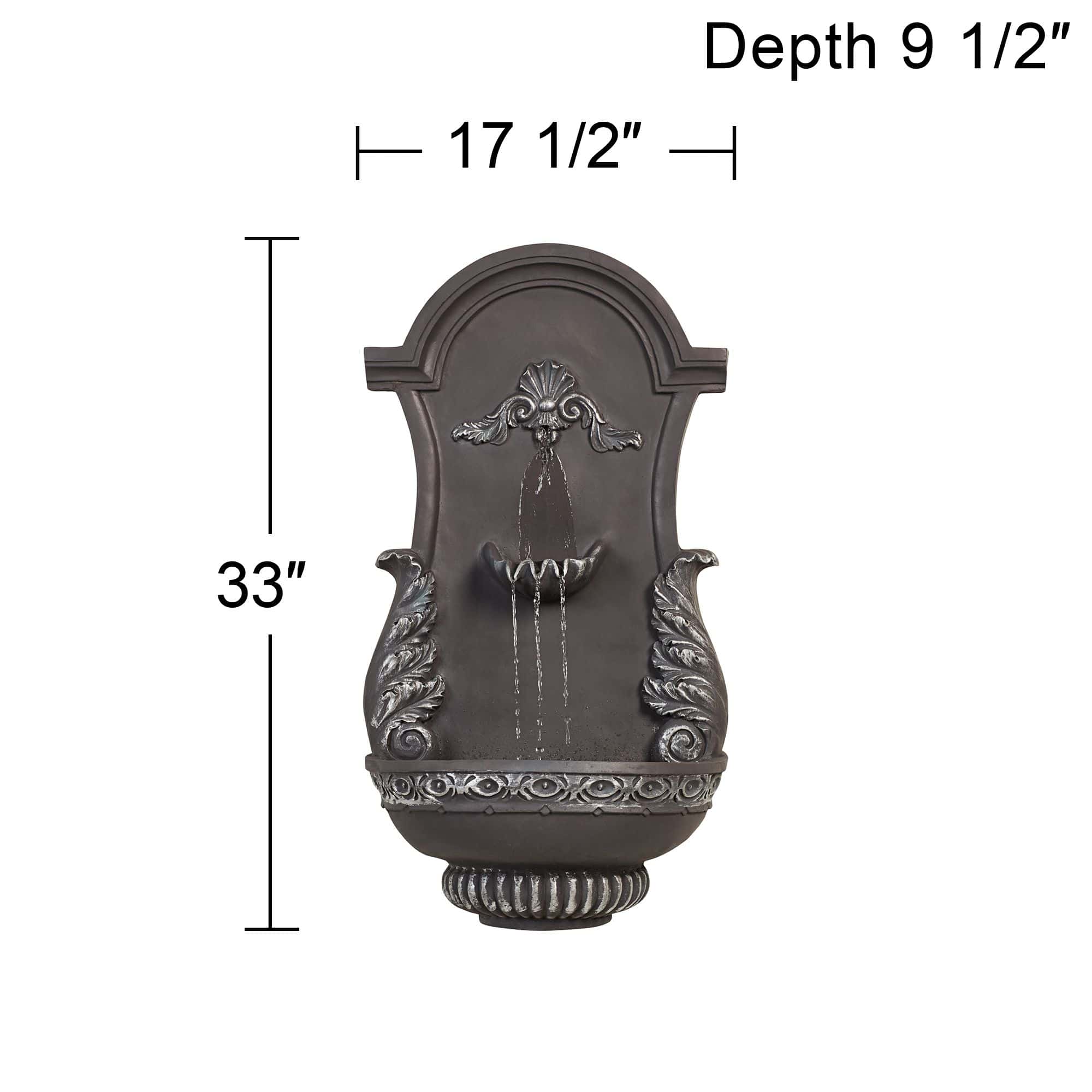 John Timberland Outdoor Wall Water Fountain 33" High 2 Tiered Ornate for Yard Garden Patio Deck Home John Timberland Outdoor Wall Water Fountain 33" High 2 Tiered Ornate for Yard Garden Patio Deck Home - Image 8