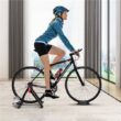 Topeakmart Foldable Steel & Aluminum Bike Trainer Stand Indoor Exercise Bicycle Stand Black
