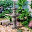 Teamson Home Outdoor Icy Stone 2-Tier Waterfall Fountain, Gray