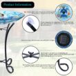 Solar Bird Bath with Metal Stand, Glass Bird Baths for Outdoors, Sea Turtle Pattern Bird Feeder for Garden, Yard, Lawn Decor