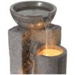 John Timberland Outdoor Floor Water Fountain 34 1/2" High Cascading Marble Finish Bowls LED for Garden Yard