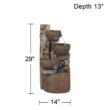 John Timberland Rustic Outdoor Floor Water Fountain with Light LED 29" High Cascading Urn for Yard Garden Patio Deck Home