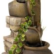 John Timberland Rustic Floor Water Fountain Three Jugs Cascading 33" High Indoor Outdoor for Yard Garden Lawn