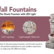Teamson Home Stacked Stone Tiered Bowl Fountain with LED Light, Gray Teamson Home Stacked Stone Tiered Bowl Fountain with LED Light, Gray