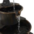 Alpine Corporation 40" Three Tier Pump Outdoor Fountain Decor, Brown