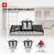 Gaslandchef 30'' Gas 5 Burner Cooktop with Dual Size Power Burner