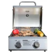 Monument Grills Tabletop Propane Gas Grill Stainless for Portable Camping Cooking with Travel Locks, High Lid