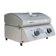 Monument Grills Tabletop Propane Gas Grill Stainless for Portable Camping Cooking with Travel Locks, High Lid