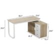 FUFU&GAGA 55.1 in. L-Shaped Beige Wood Computer Desk Writing Desk Office Executive Desk W/Removable Tabletop, Shelves, 3-Drawers FUFU&GAGA 55.1 in. L-Shaped Beige Wood Computer Desk Writing Desk Office Executive Desk W/Removable Tabletop, Shelves, 3-Drawers