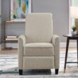 StyleWell Maycotte Biscuit Beige Upholstered Pushback Recliner