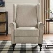 StyleWell Reedbury Biscuit Beige Upholstered Wingback Pushback Recliner