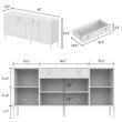 FUFU&GAGA Black Wavy Paint Finish 1-Touch Doors Accent Storage Cabinet With Adjustable Shelves and 2-Drawers