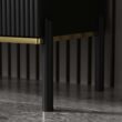 FUFU&GAGA Black Wavy Paint Finish 1-Touch Doors Accent Storage Cabinet With Adjustable Shelves and 2-Drawers